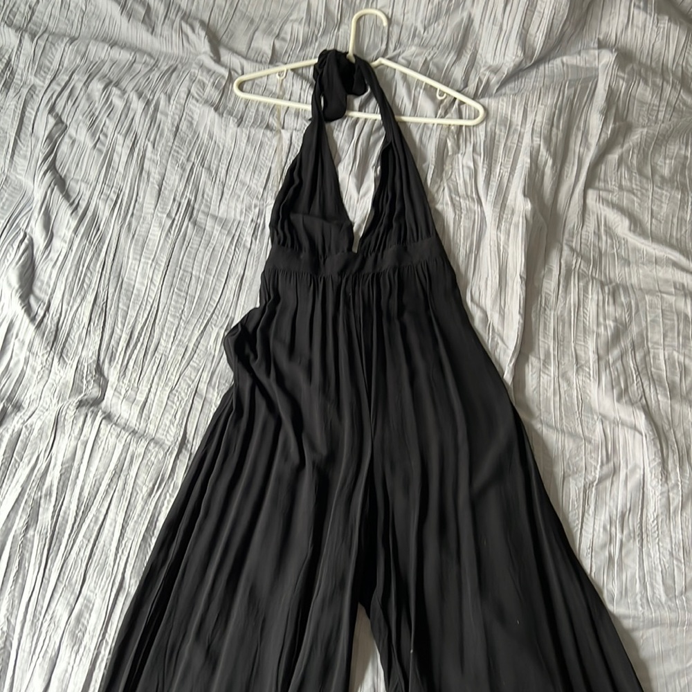 Halter low back black romper